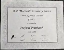 Level 2 Service Award Certificate