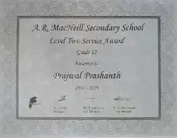 Level 2 Service Award Certificate