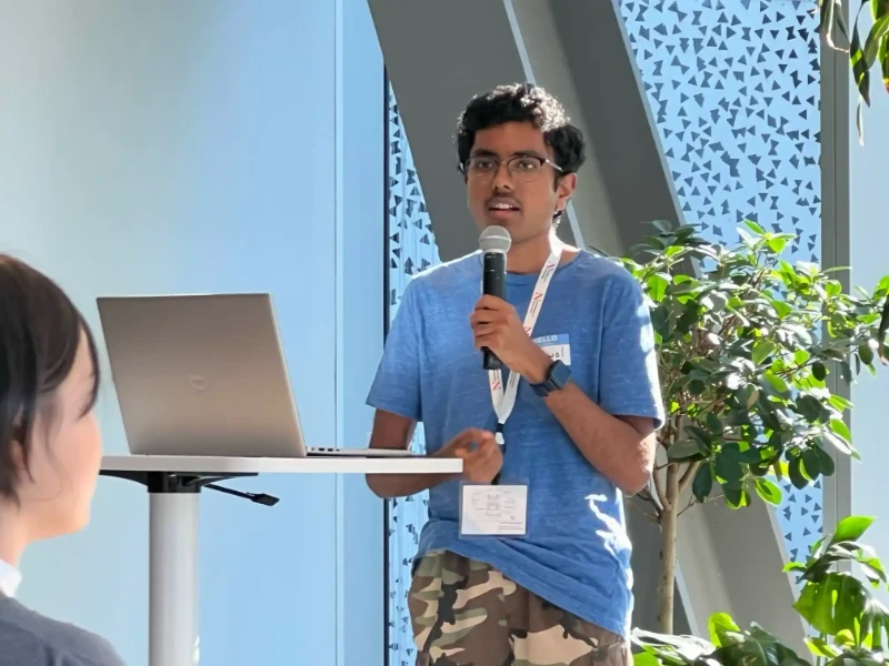 CalendAI presentation at an AI meetup in Vancouver